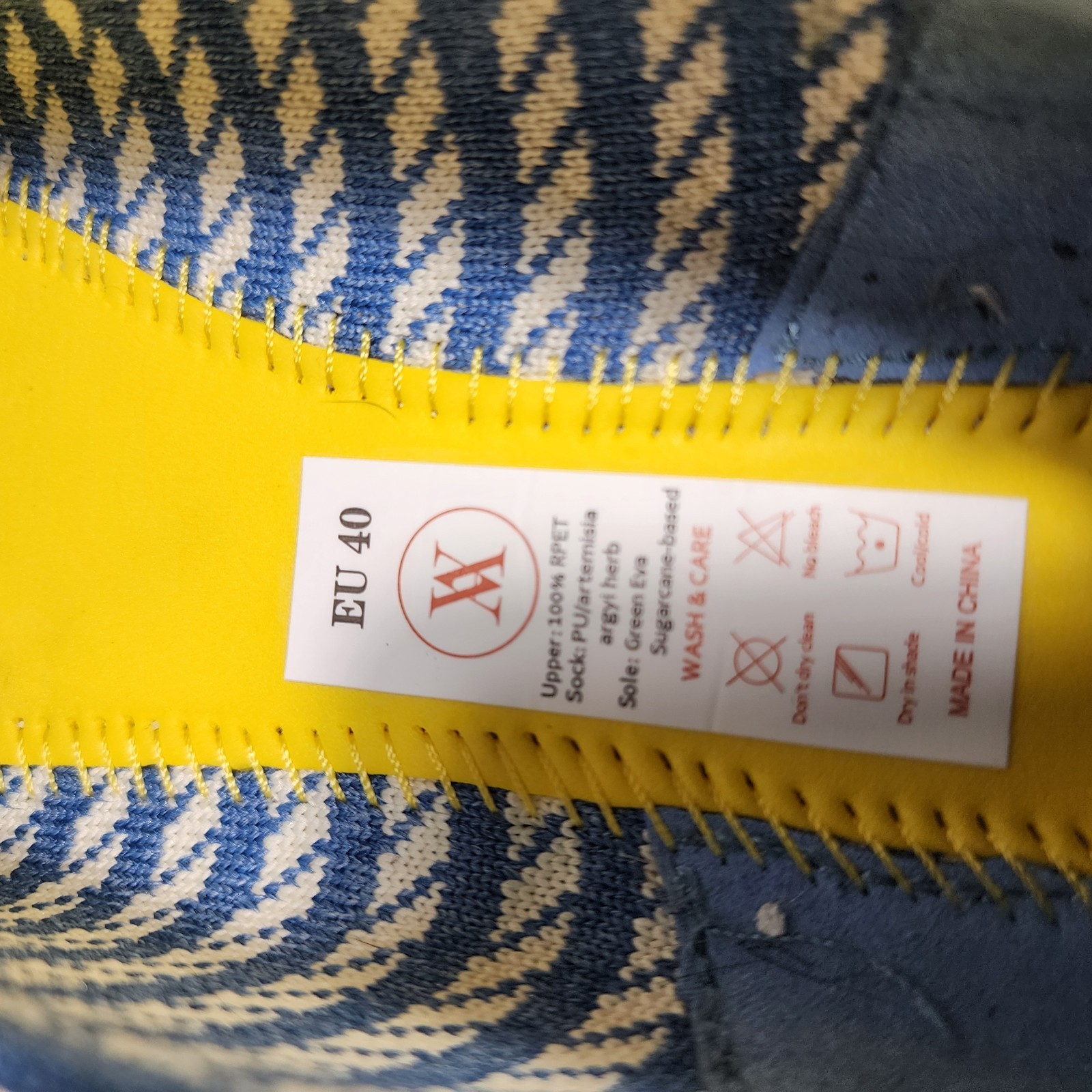 Vivaia Margot 2.0 Flats Denim Stripe Knit Square Toe Shoes Size EU 40 US 9 EUC