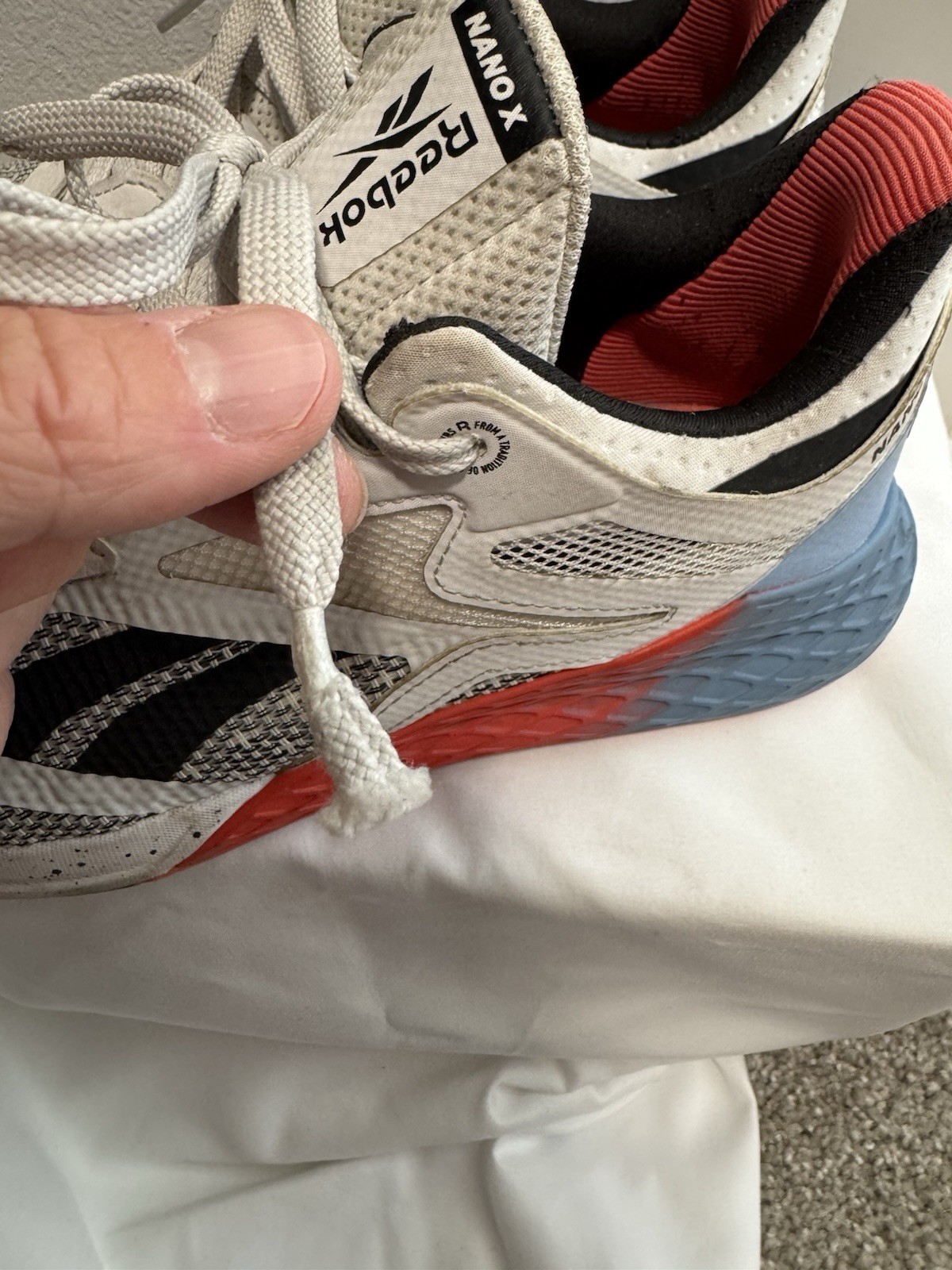 Reebok Nano X Women Training Sneakers Gray Black Red Blue Low Top Lace-Up FZ5816