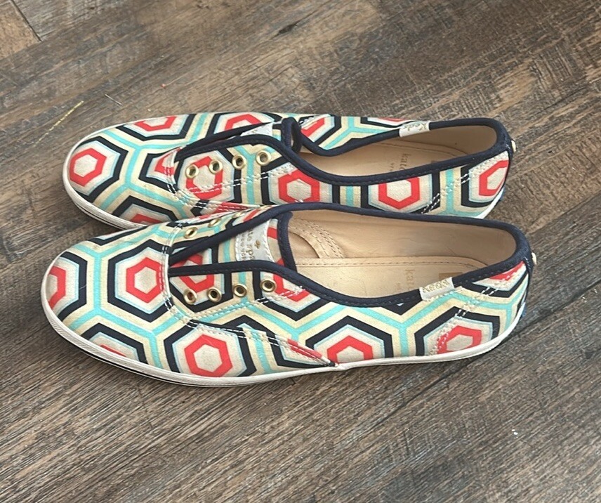 Keds Kate Spade New York Women’s US 6.5 Zig Zag Geometric Striped Sneakers CUTE!