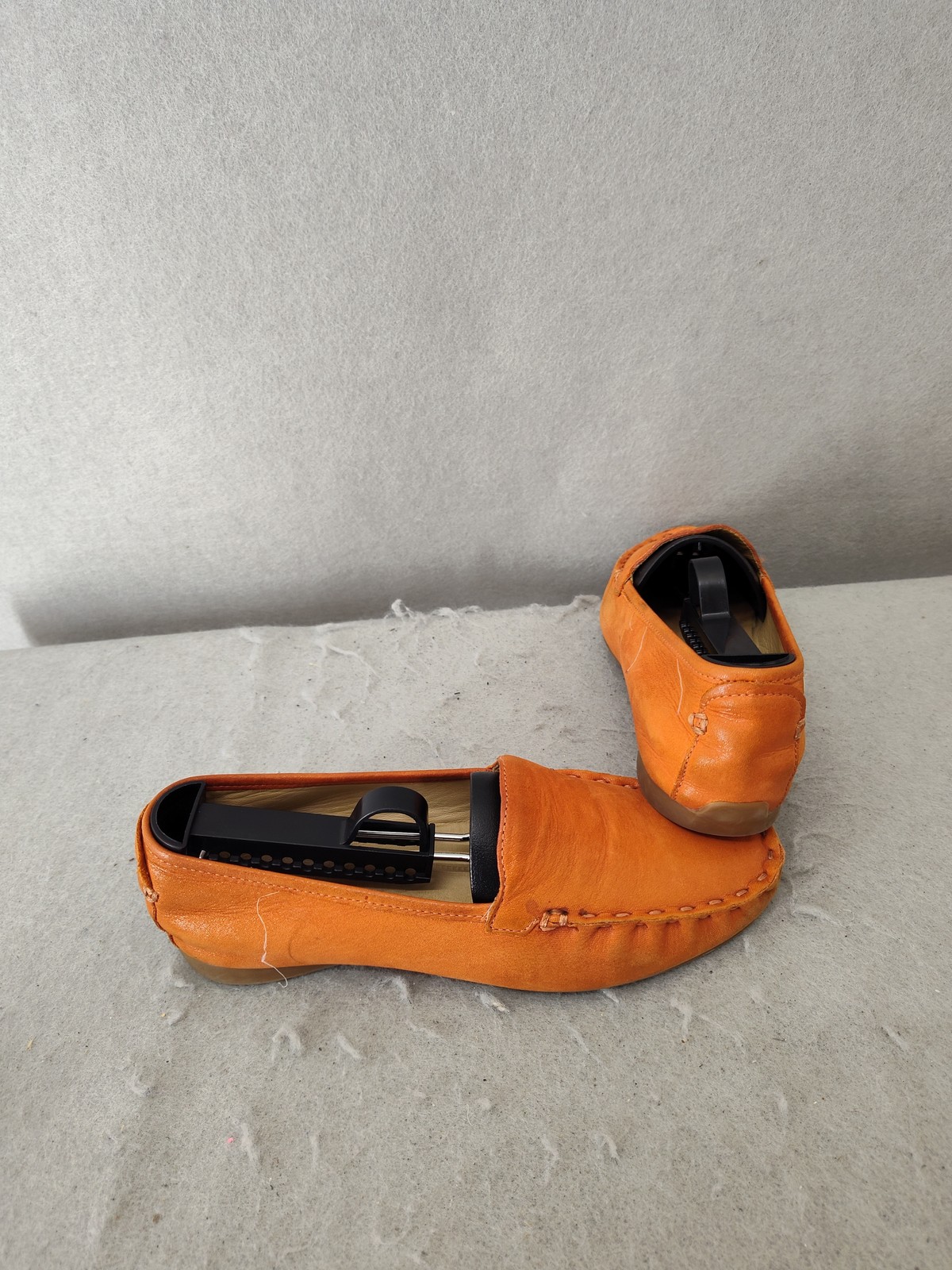 Nurture Women Loafers 6.5 Orange Leather Slip On Flats Comfort Shoes Made Brazil