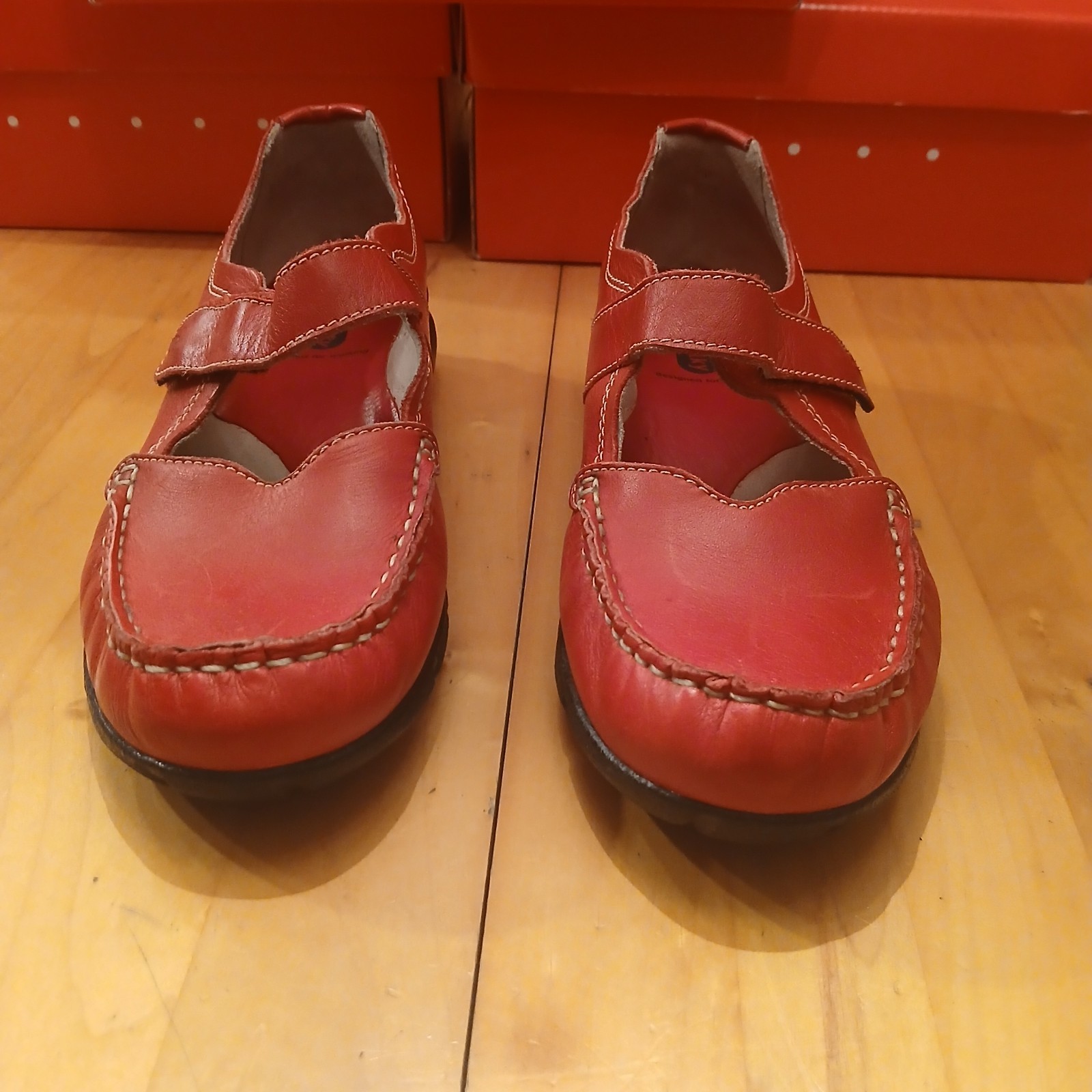 Wolky Red Leather Maryjane Comfort Shoes Women’s 10.5 eu 41