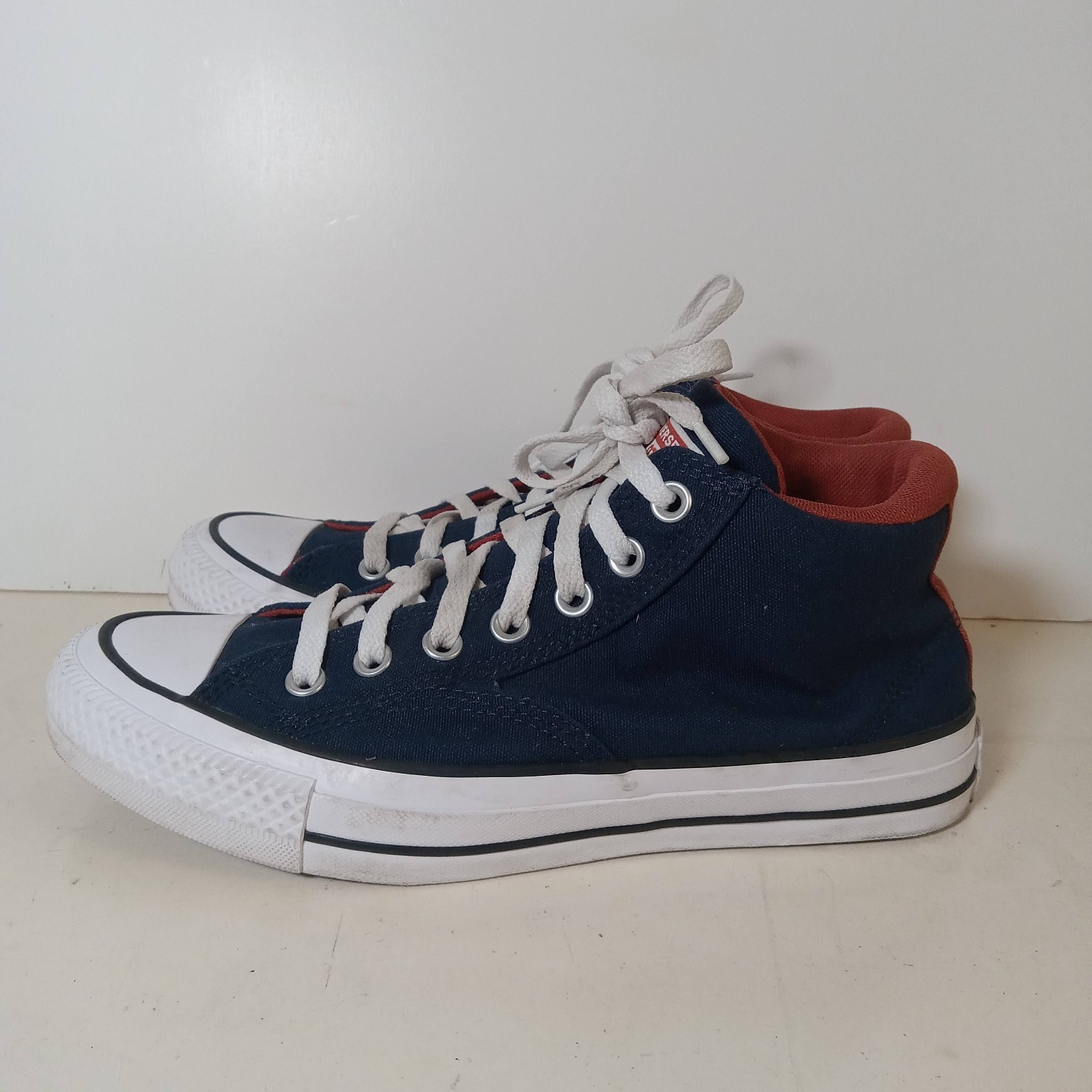 Converse Mid Top Canvas Trainers Malden Street Blue A00813F Size 8 Men, 10 Women