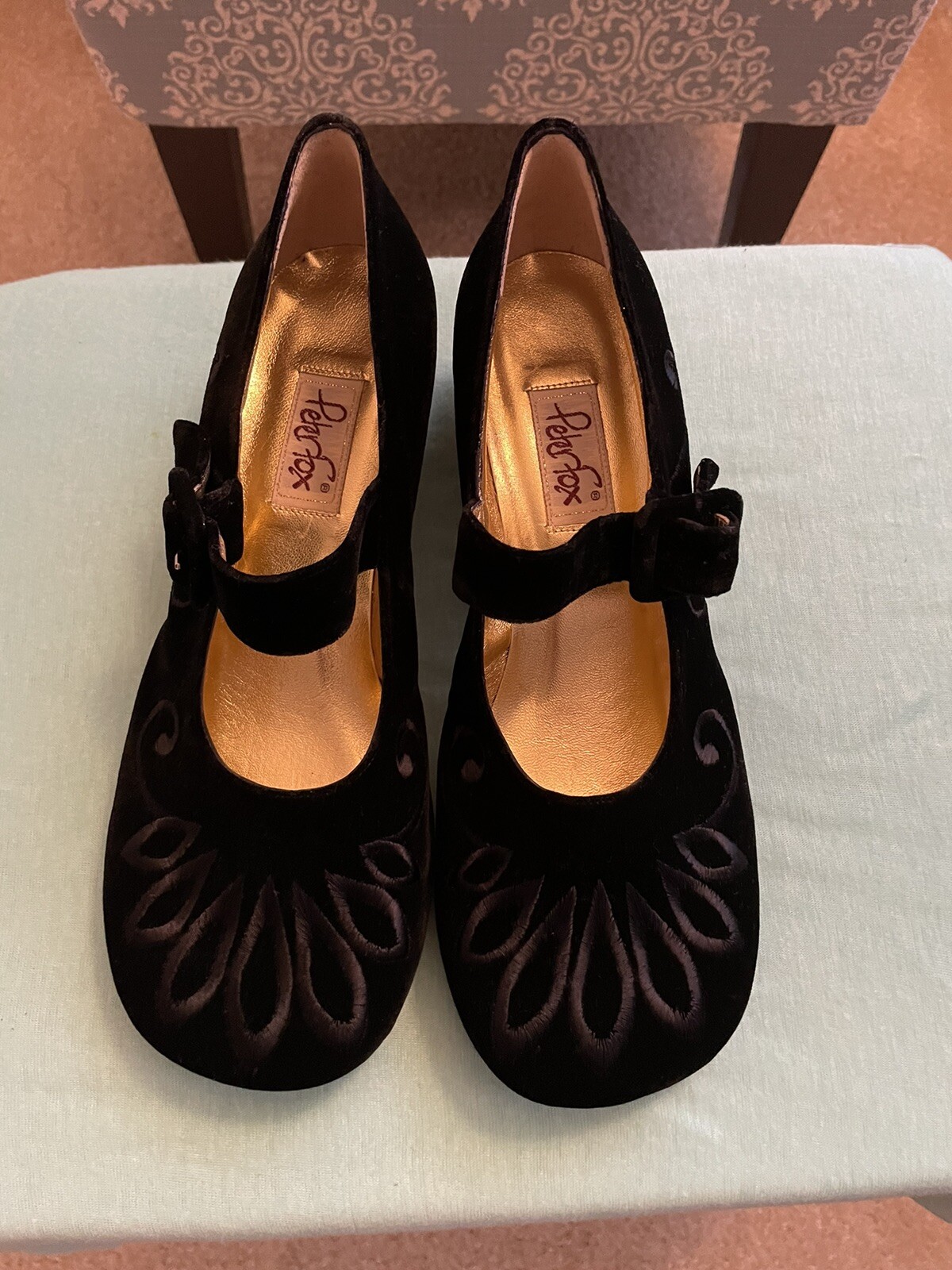 Peter Fox Black Suede Maryjanes size 9.5