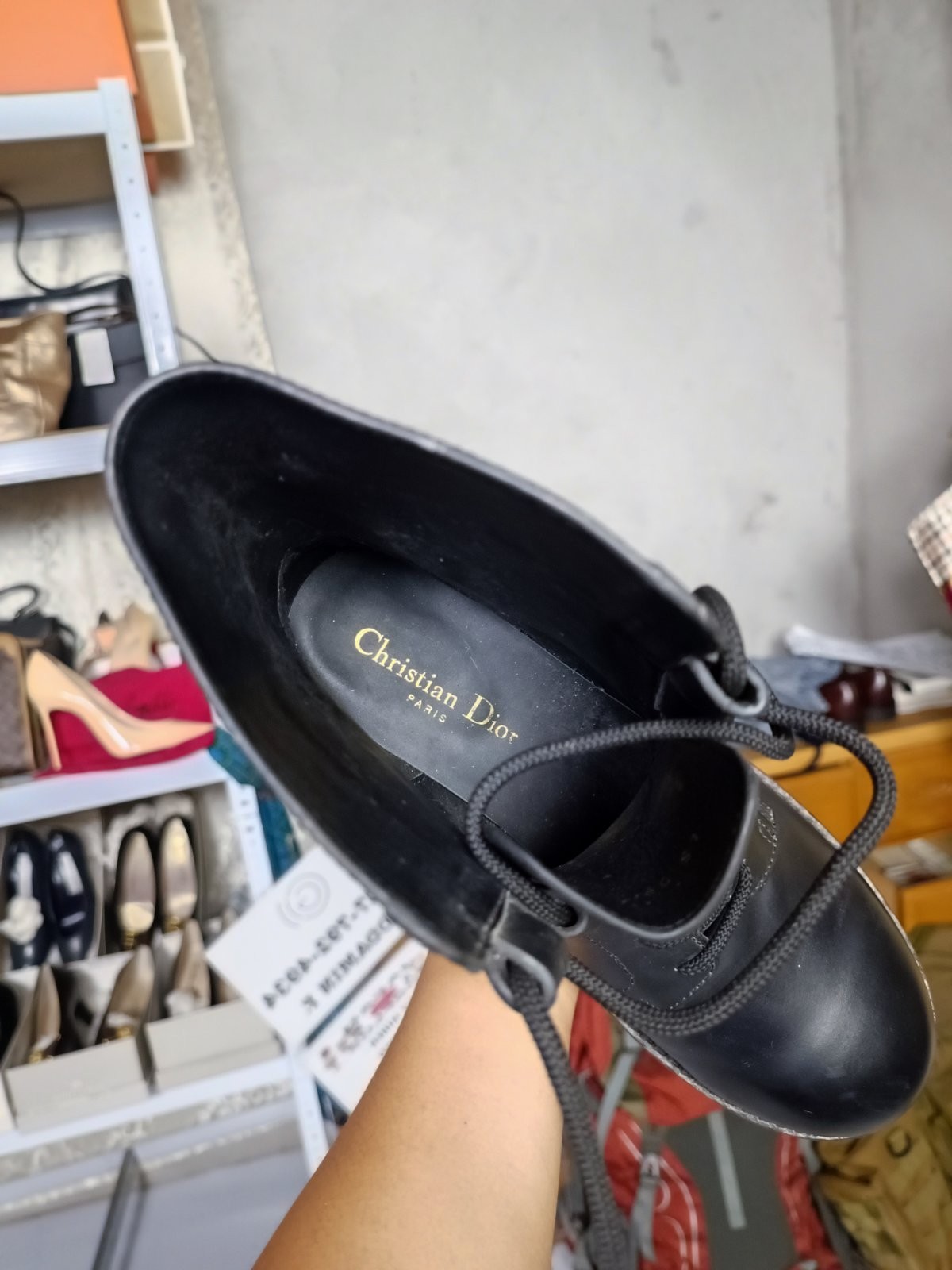 Christian Dior Black Leather Quest Combat Boots