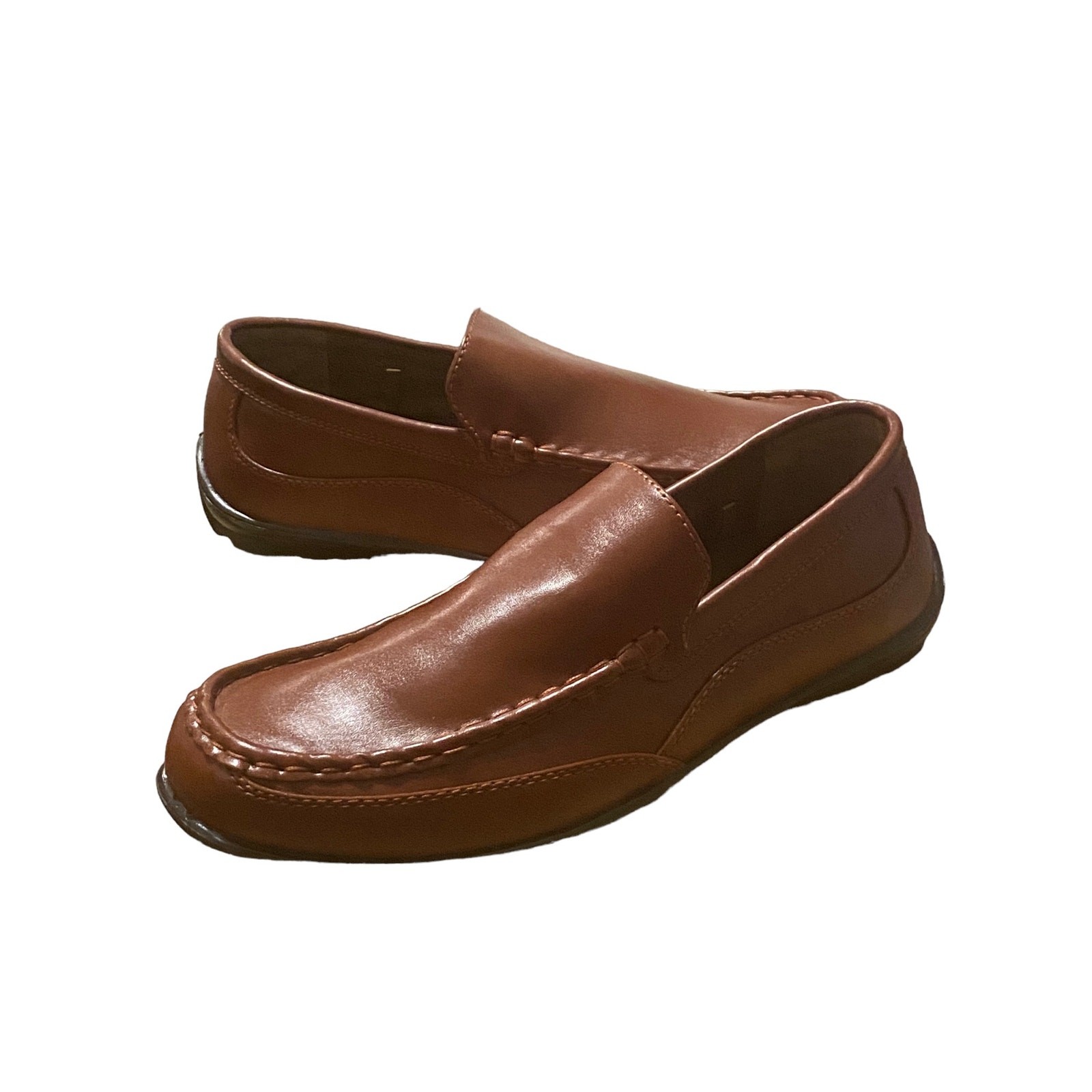 Deer Stags Driving Loafers Synthetic Leather Brown Size 7M