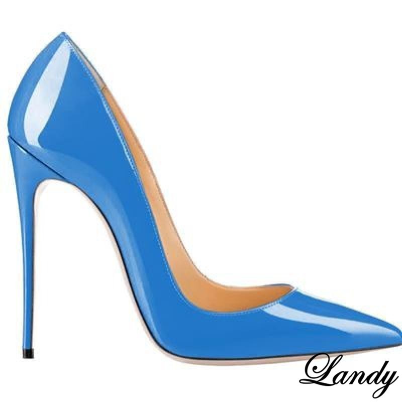Womens High Heel Stiletto Pointed Toe Shiny Faux Leather Party Shoes Banquet Hot