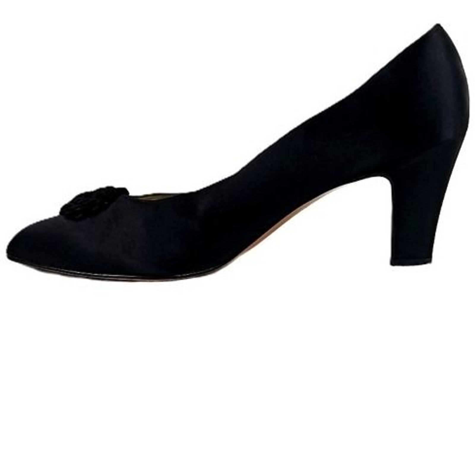 Salvatore Ferragamo Vintage Black Suede Pumps US 9