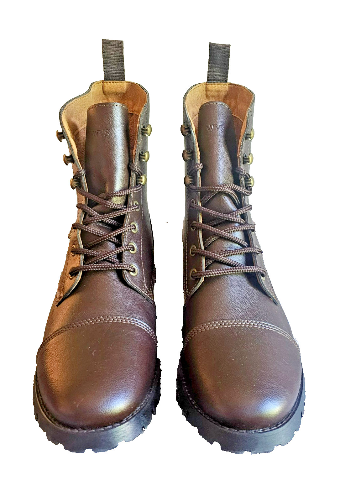 Will’s Vegan Shoes Dark Brown Vegan Leather Carbon-Neutral Work Boots Sz 9