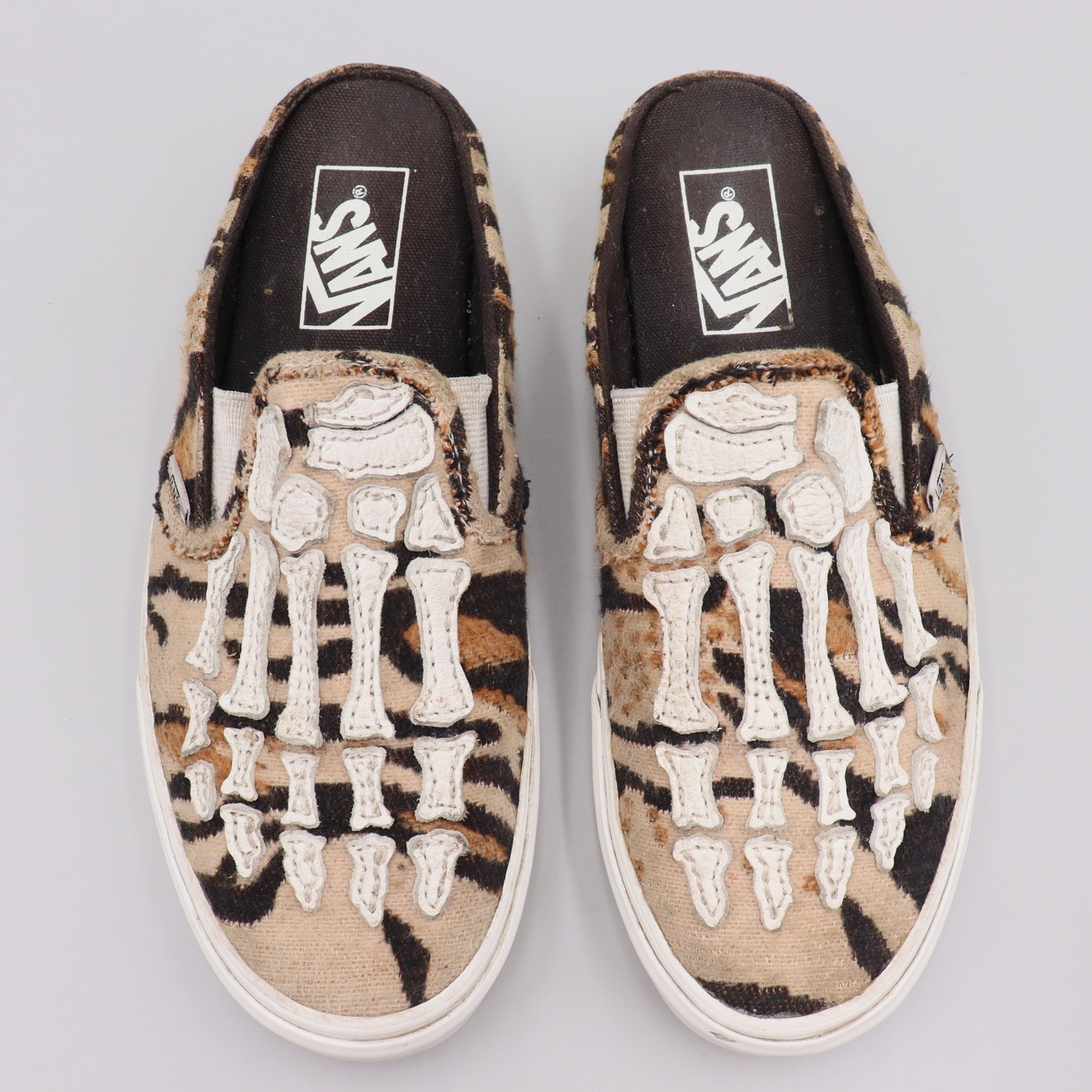Vans Classic Slip-On Mule Hazy Bones Tiger Animal Print Womens 8 Mens 6.5