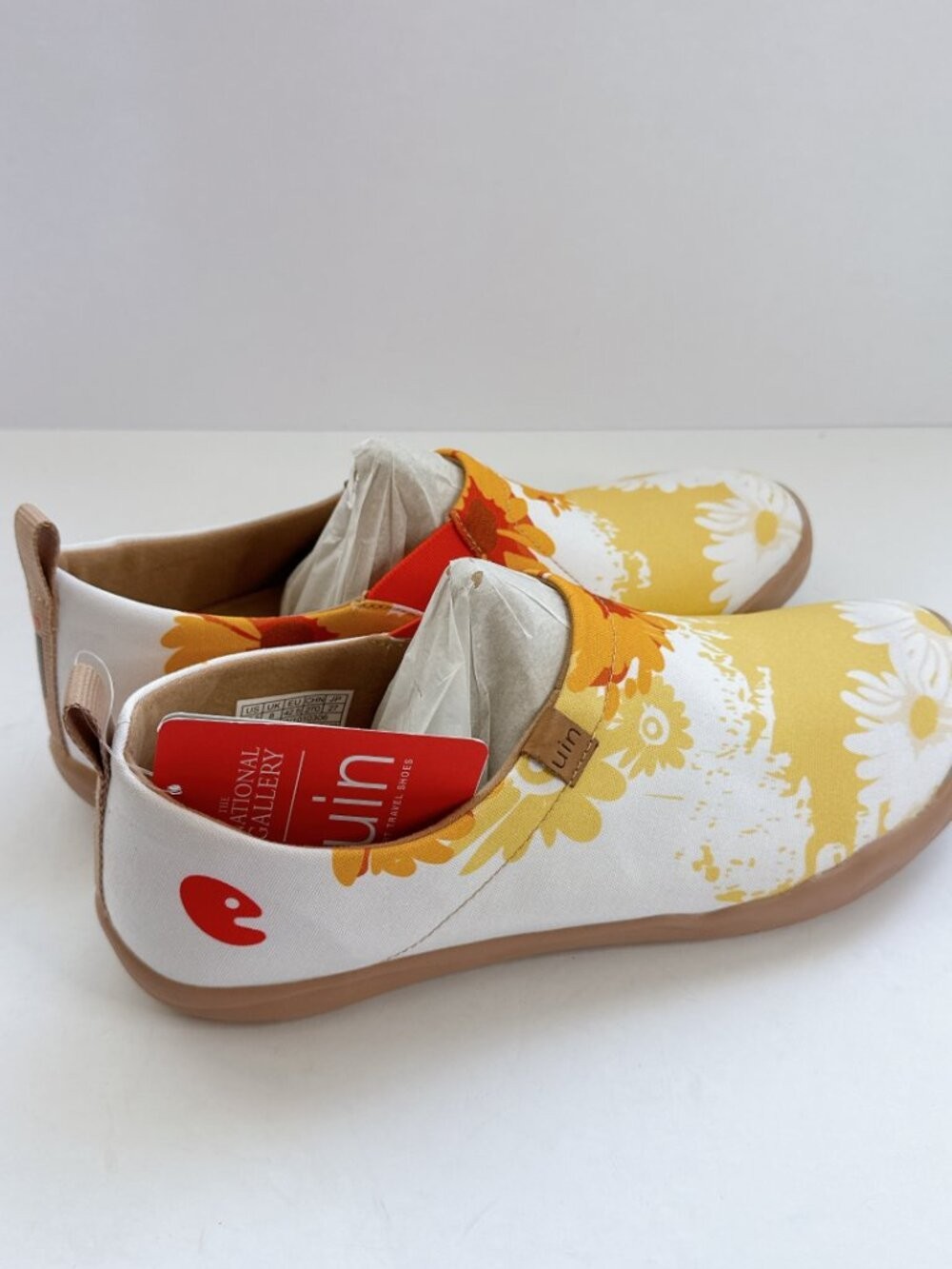 NWT Women’s Size 10.5 UIN Van Gogh Sunflowers Canvas Slip-On Shoes Art Flats