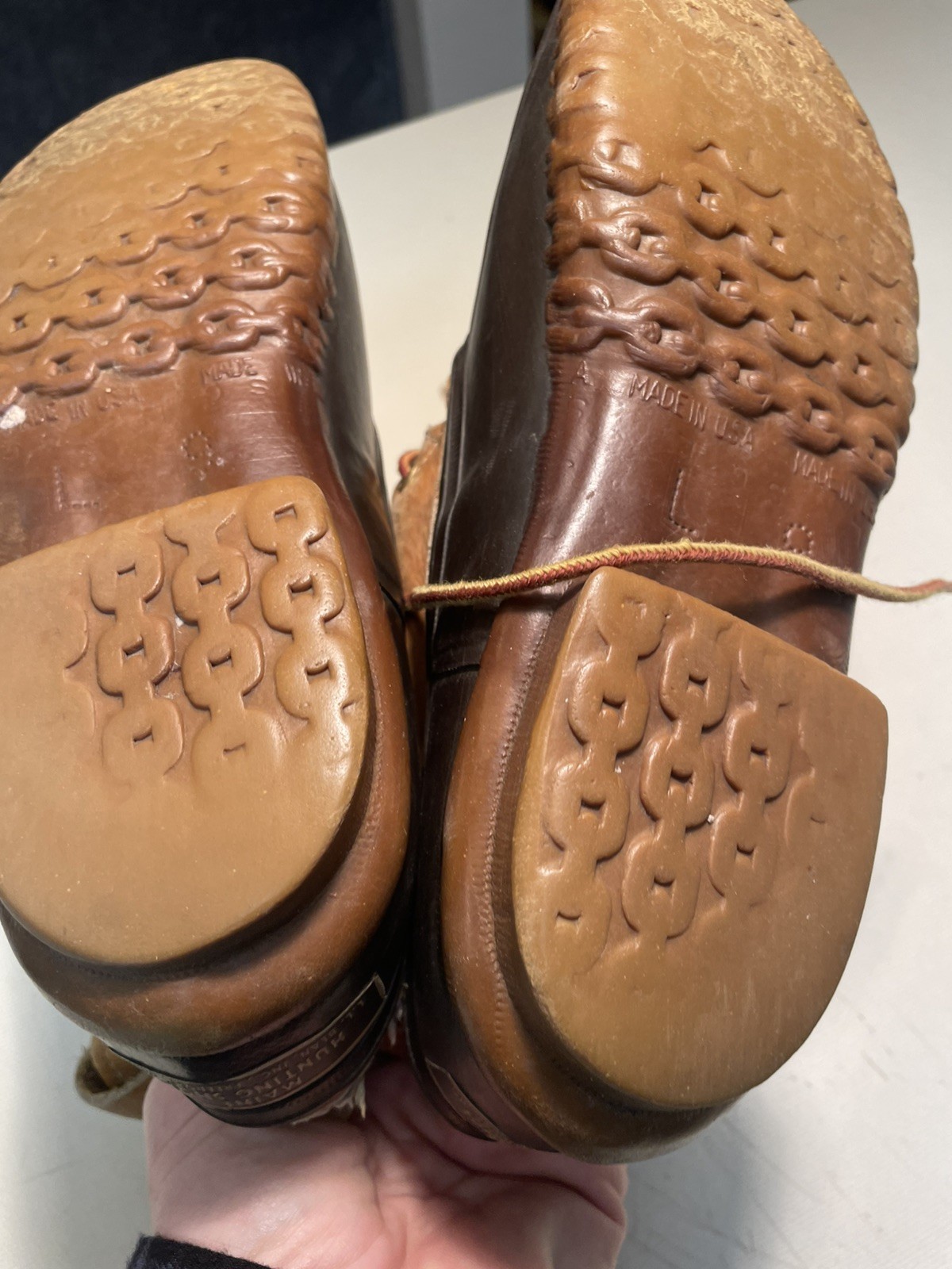 LL Bean Brown Leather Duck Boots Size 9 Women’s Maine Hunting Shoe Outdoors