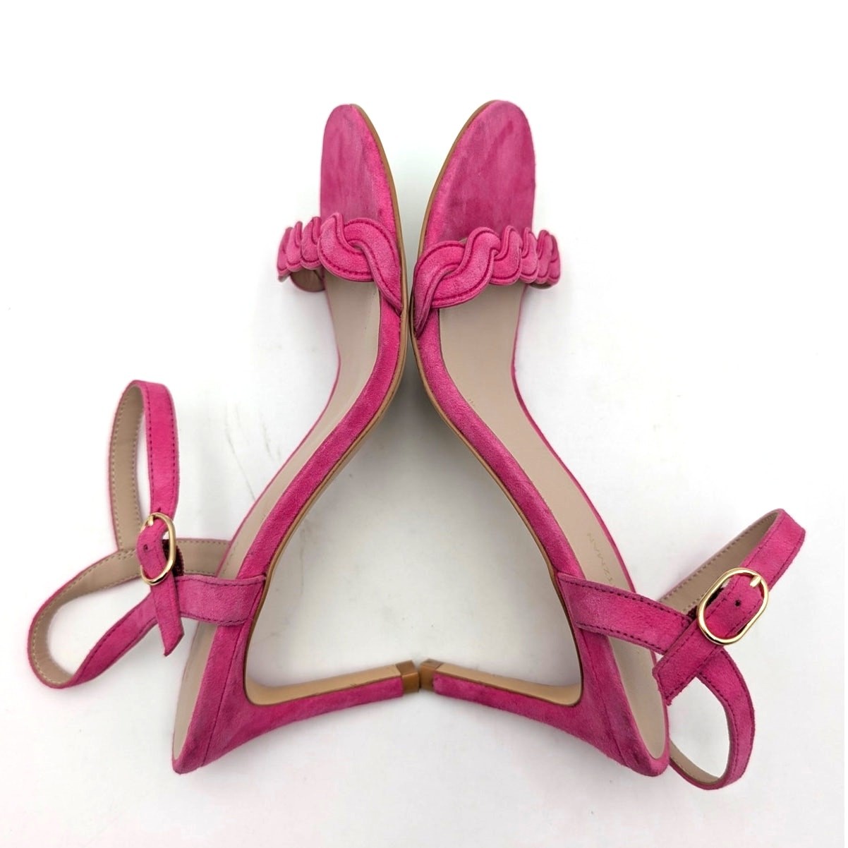 Stuart Weitzman Dancer Twistie 100 Suede Sandal Women’s Pink Size US7.5 EU38