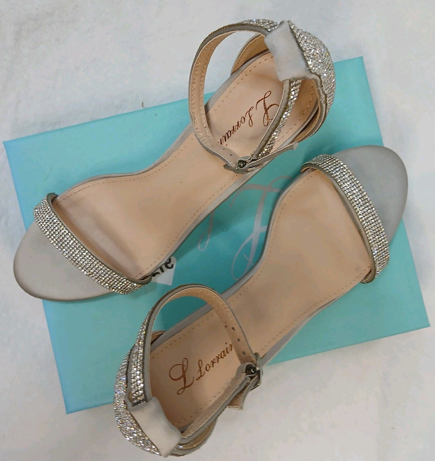 Silver Ankle Strap Sandals Size 8.5 Boho Chic Asymmetrical Design Metallic Glam