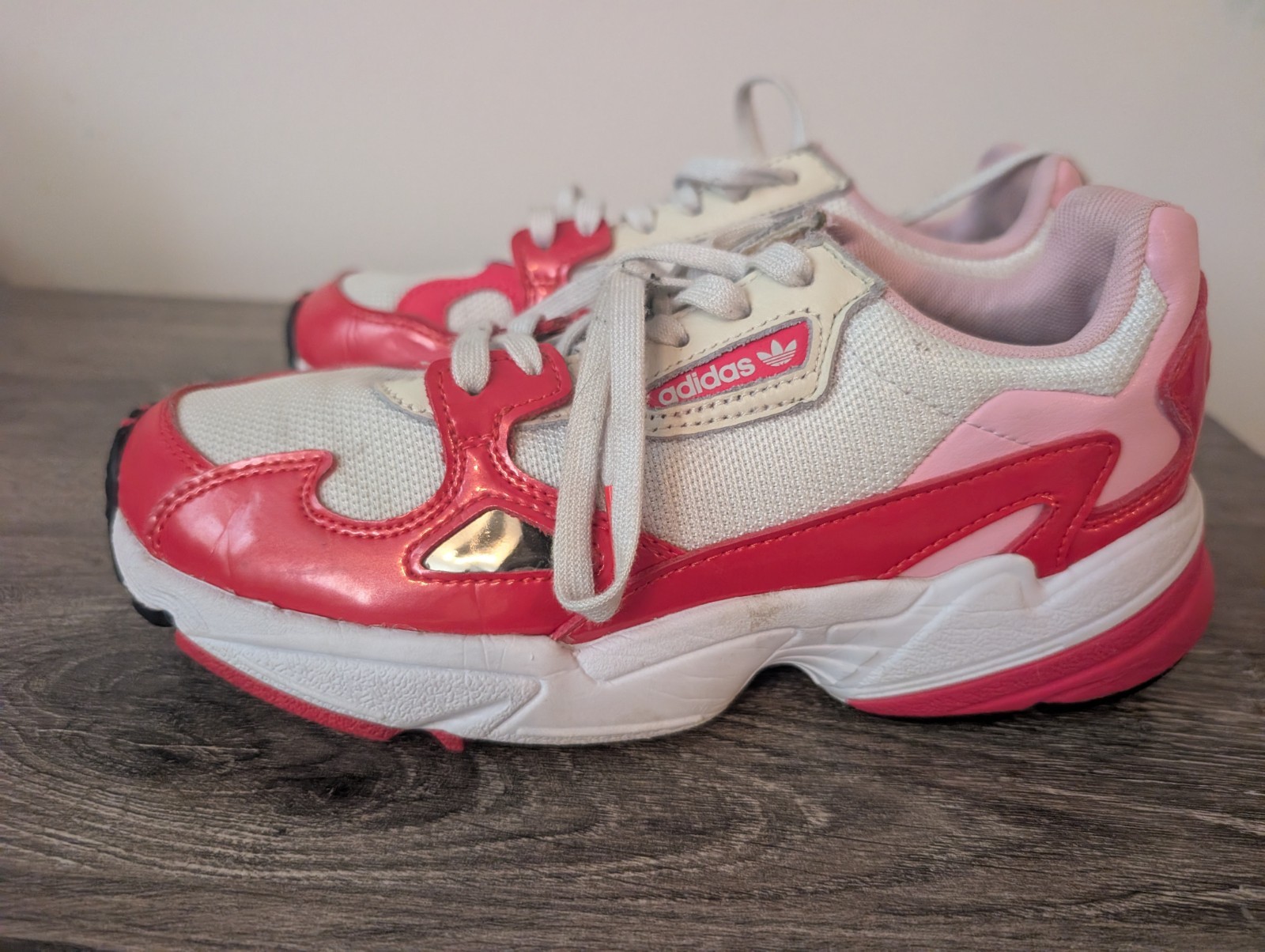 Adidas Originals Falcon Shock Red/White/Pink Women’s Sneakers Size 7