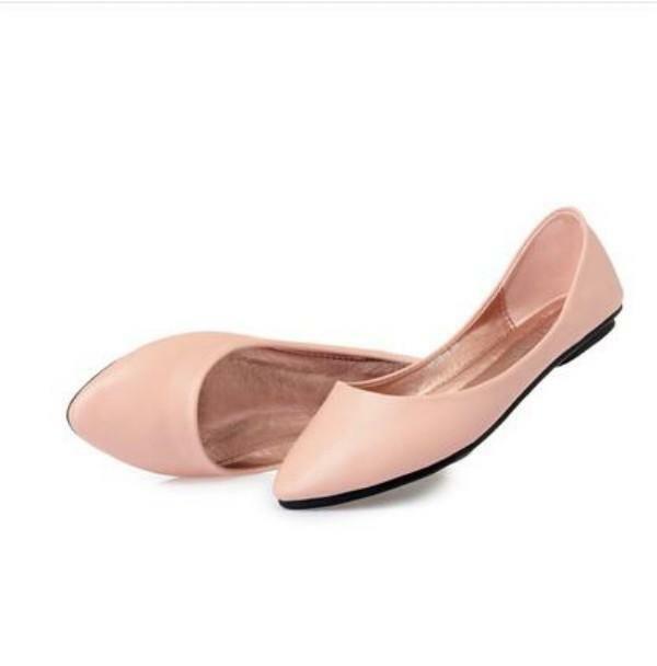 Women’s Candy Leather Shoes Flat Loafers Pointed Toe Ballet Formal Fashion Chic
