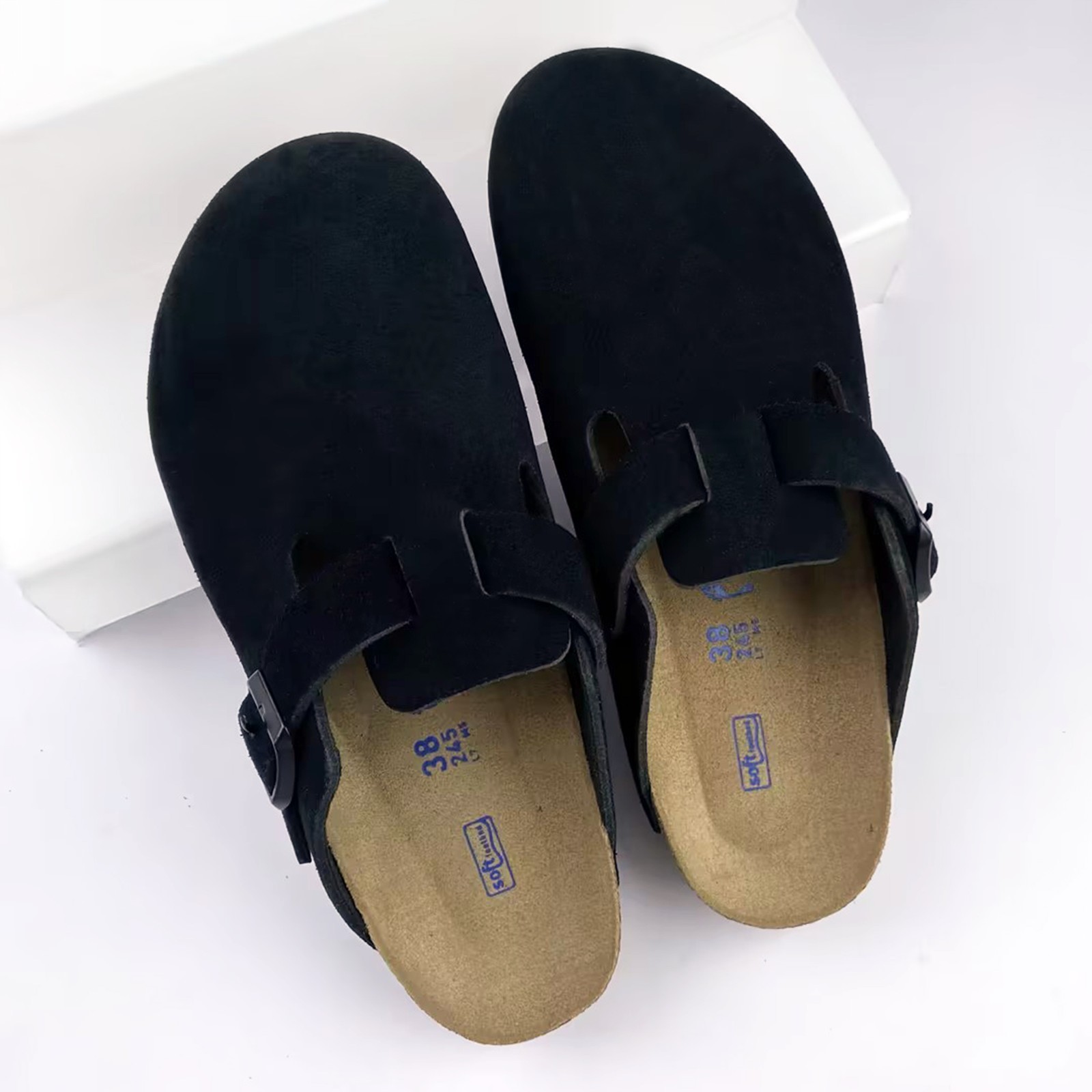 Birkenstock Boston Black Soft Footbed Suede Men/Women US7-12 Shoes Narrow/Wide