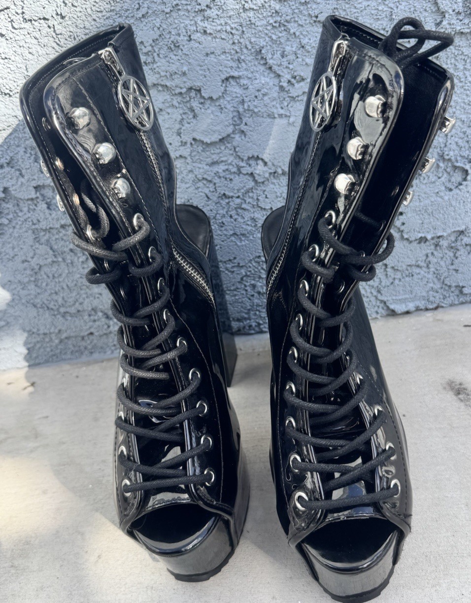Killstar High gloss PVC Galactic Platform Heels Size 9