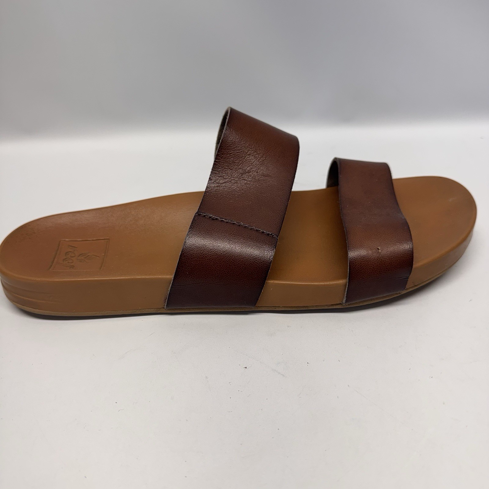 Reef Cushion Vista Brown Double Strap Slide Sandals Women’s Size 9 Summer