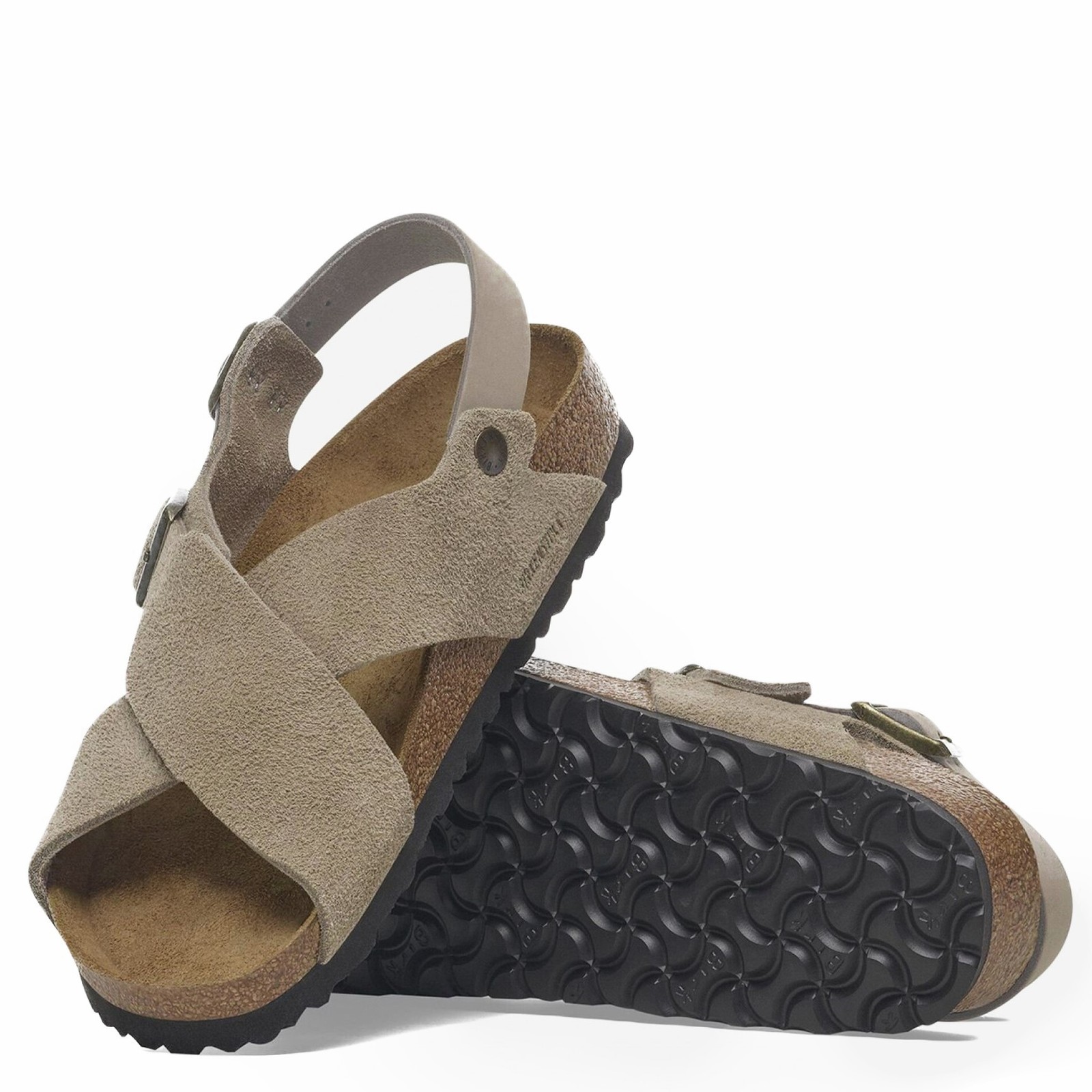 BIRKENSTOCK TULUM SFB TAUPE SUEDE MEDIUM/NARROW WIDTH WOMEN’S SANDALS SOFT FOOTB