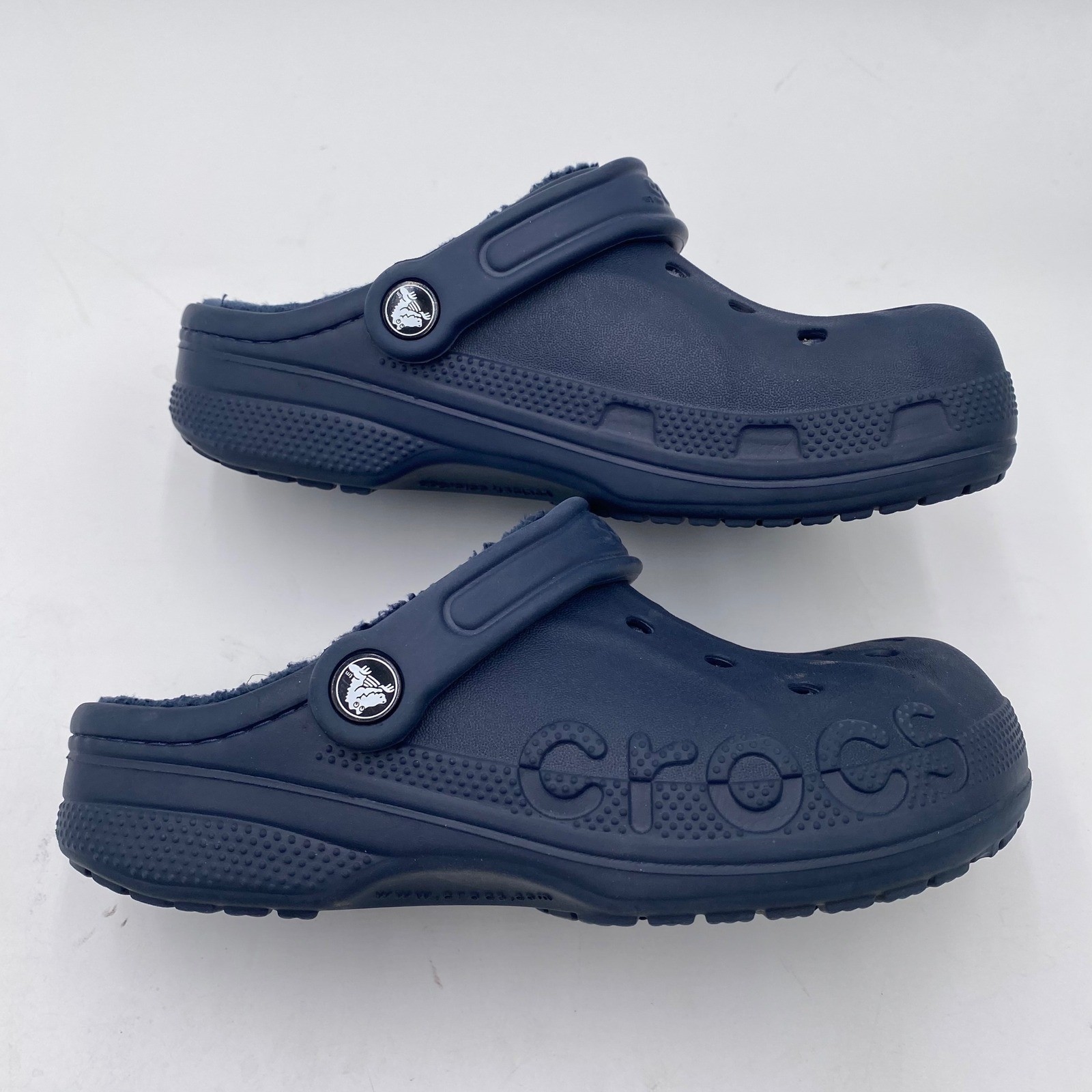 Crocs Baya Lined Clog Navy Blue Womens 6 Fleece Warm Comfort Slip On Shoes