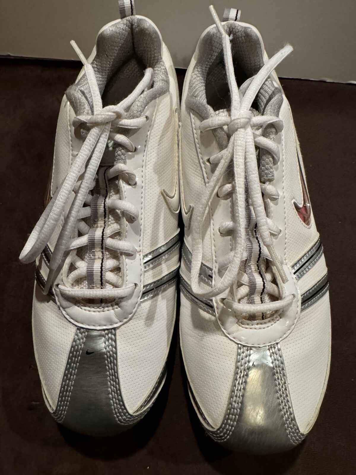 Nike Speedlax Lacrosse Cleats Shoes Women’s Size 7.5 334097-101 White Gray Turf