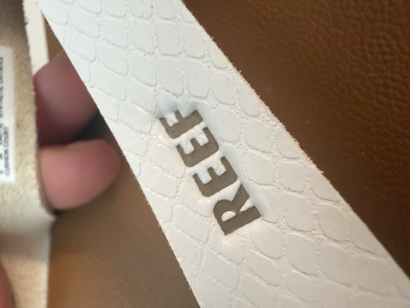 Reef Women’s Brown/White Flip Flop Sandals US 6 Synthetic Slip-On Logo