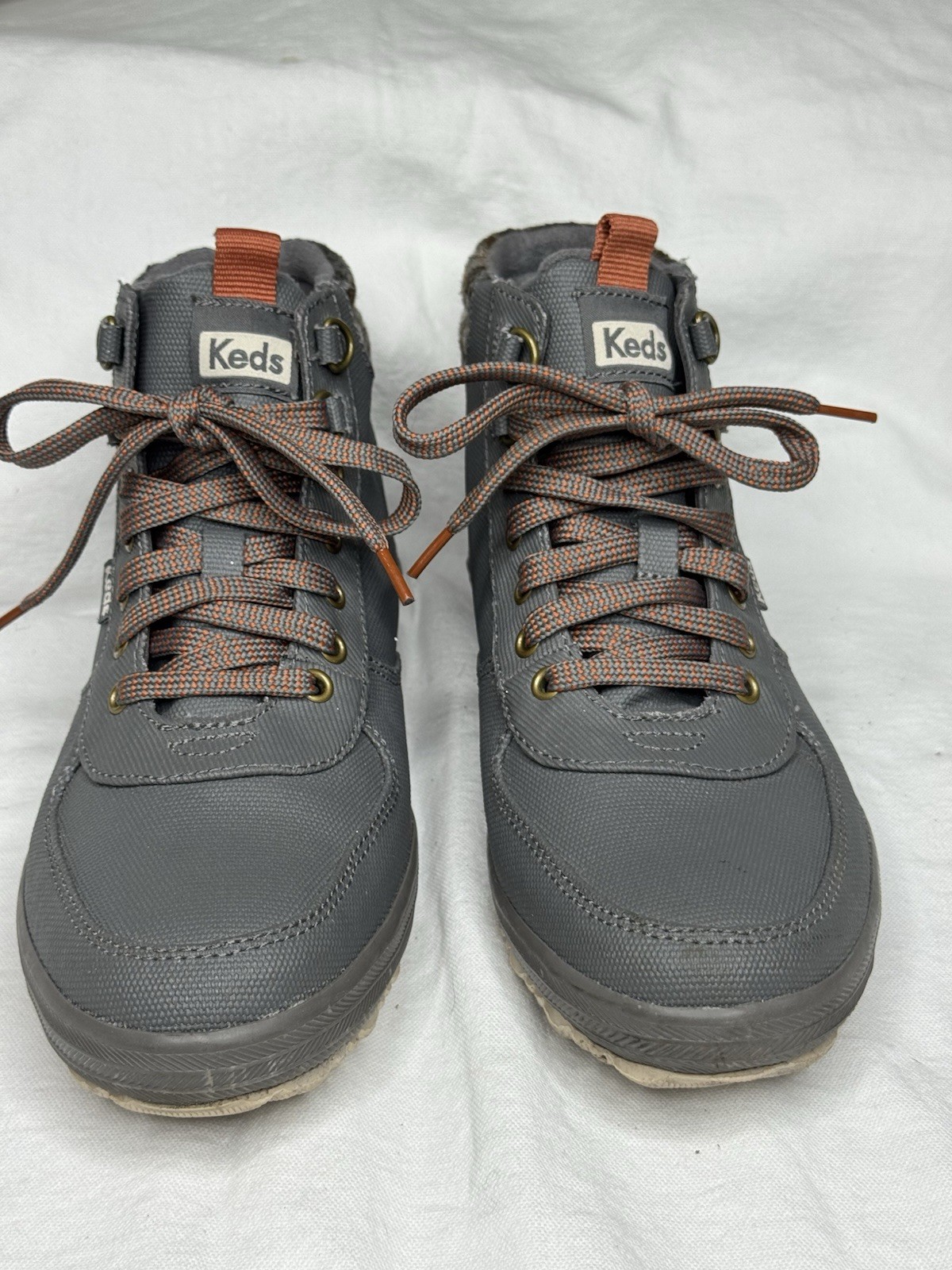 Keds Women’ s Scout III Water Resistant Gray Canvas Ankle Boots High Top Size 8M