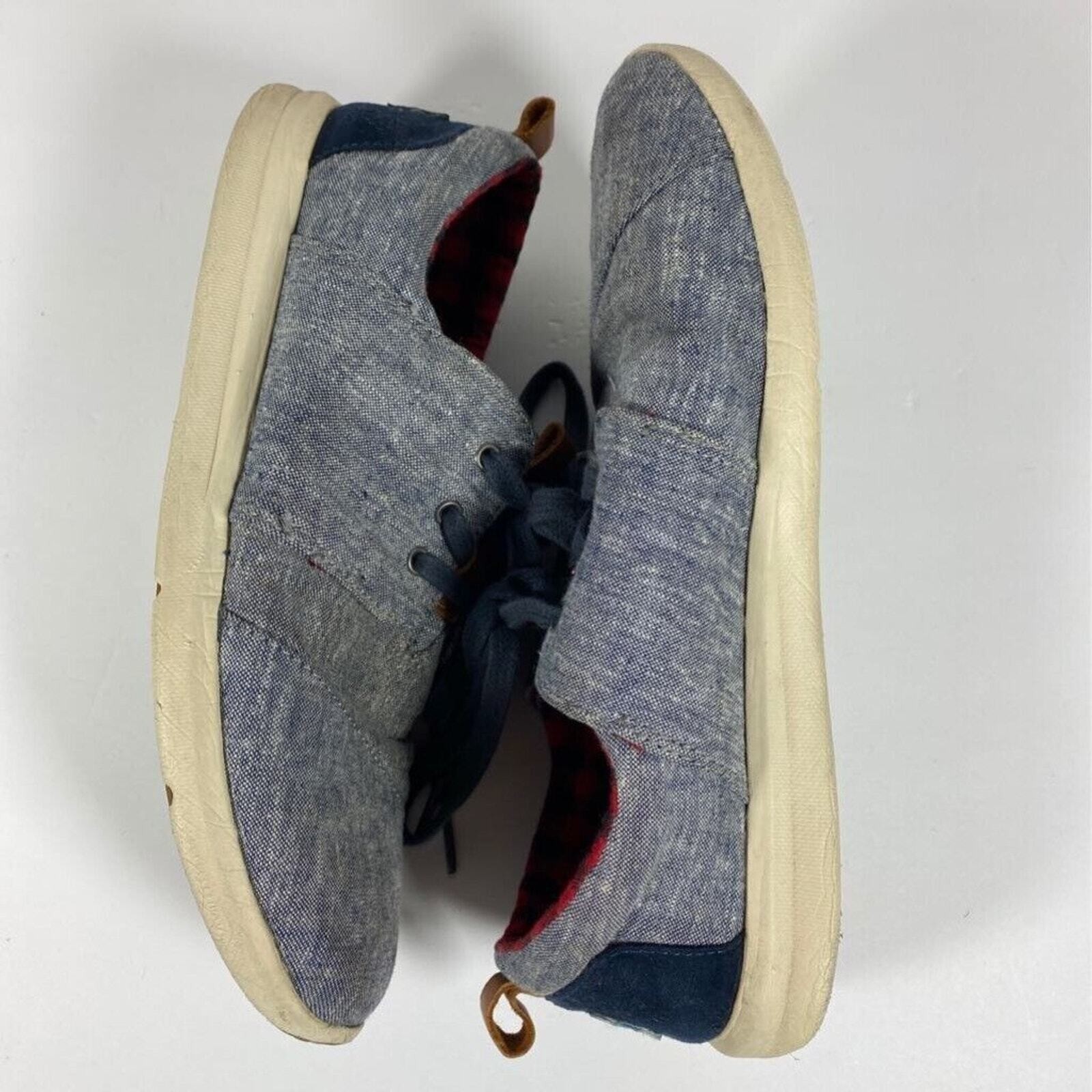Toms Womens Del Rey Sneakers Blue Chambray 10008891 Low Top Lace Up Shoes 8.5 M