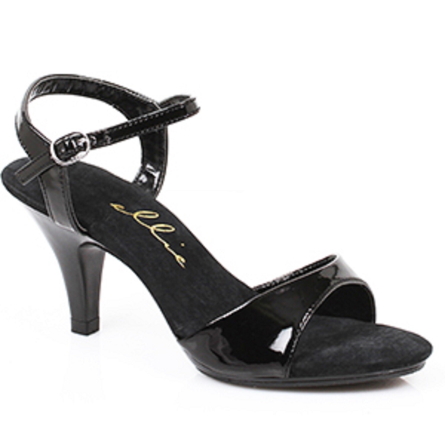 BLACK PATENT or SILVER/CLEAR 3″ HEEL SANDAL Sz 5 6 7 8 9 10 11 13 14 15 16
