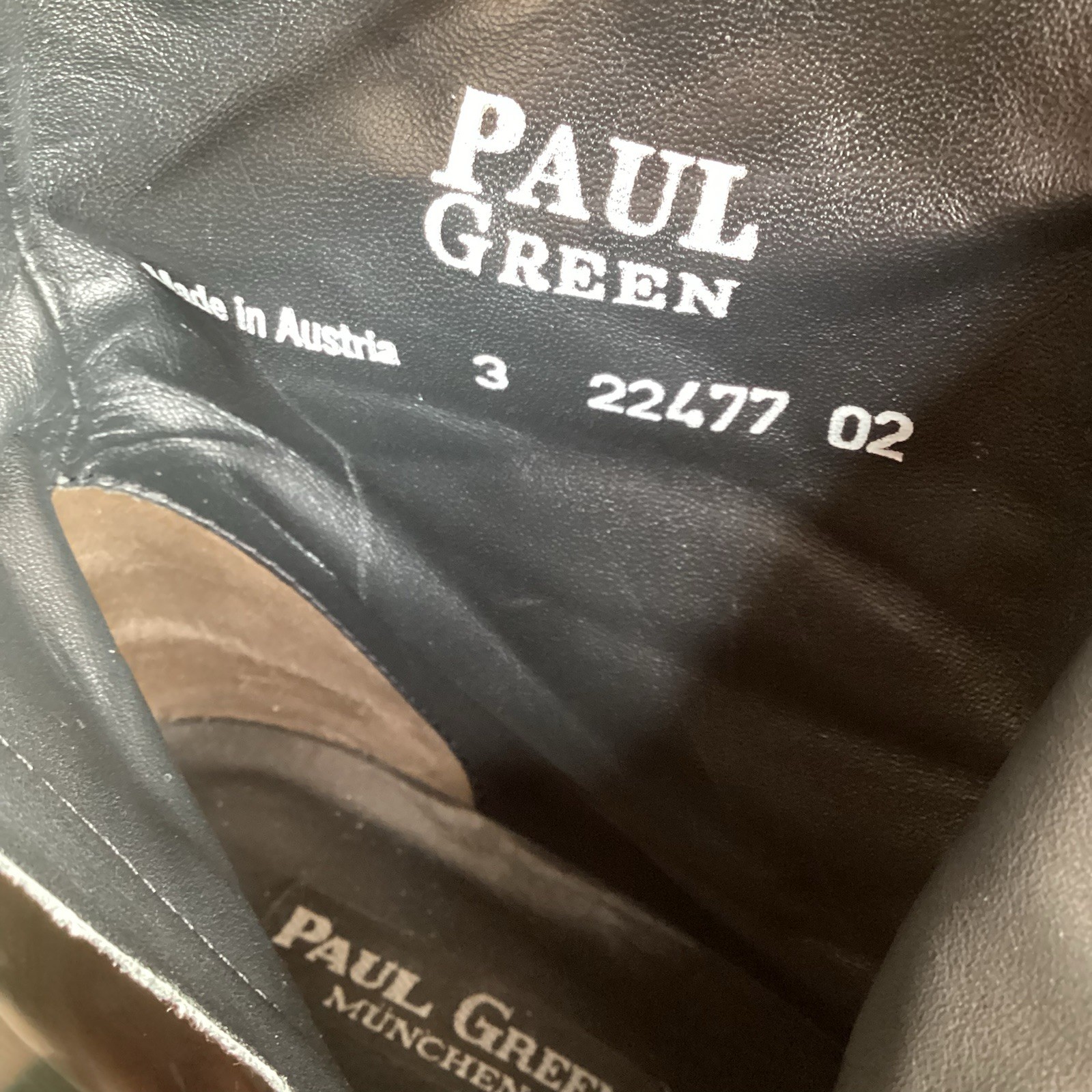 Paul Green Women’s Black Leather Ankle Boots Sz 5.5 Made in Austria Zip Comfort