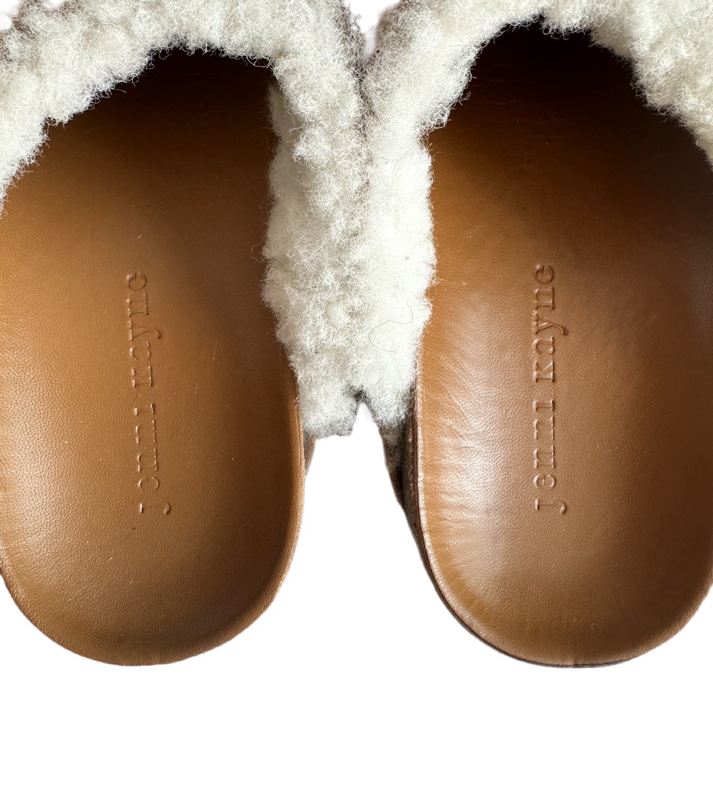 Jenni Kayne Shearling-Lined Tan Suede Mules/Clogs Women’s Size 7.5