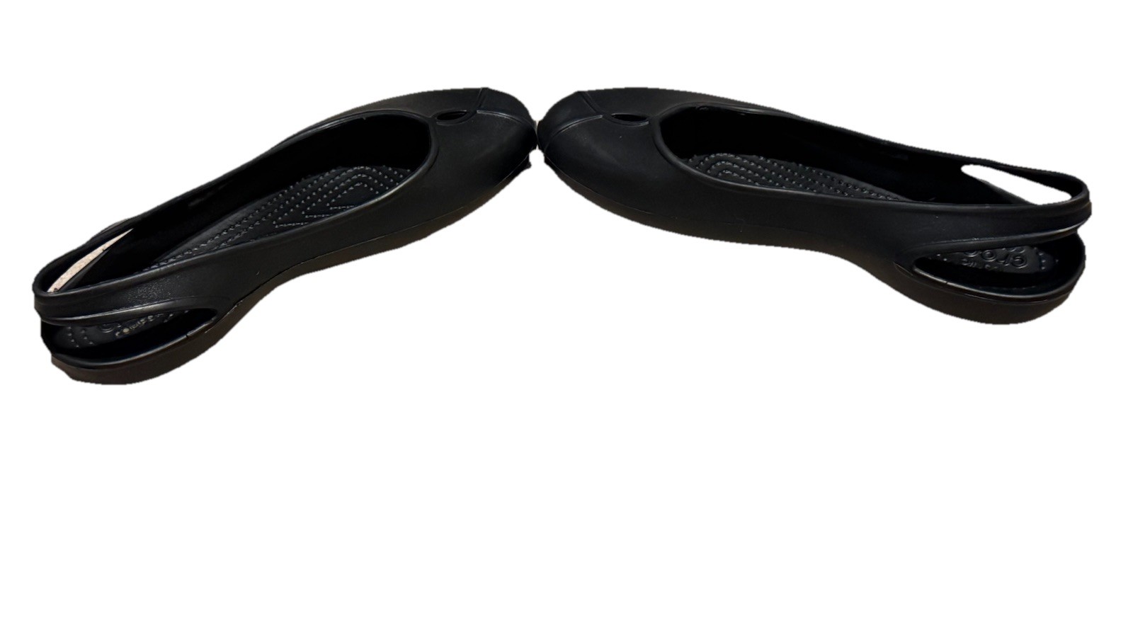 Crocs Olivia II Flat Sz 8 Black Slingback Ballet Slip On Comfort Shoe~202826 EUC