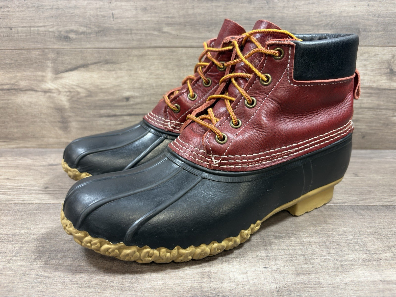 LLBean Bean Hunting Boots 10in Red Black Leather 503046 Comfort Womens Size 11