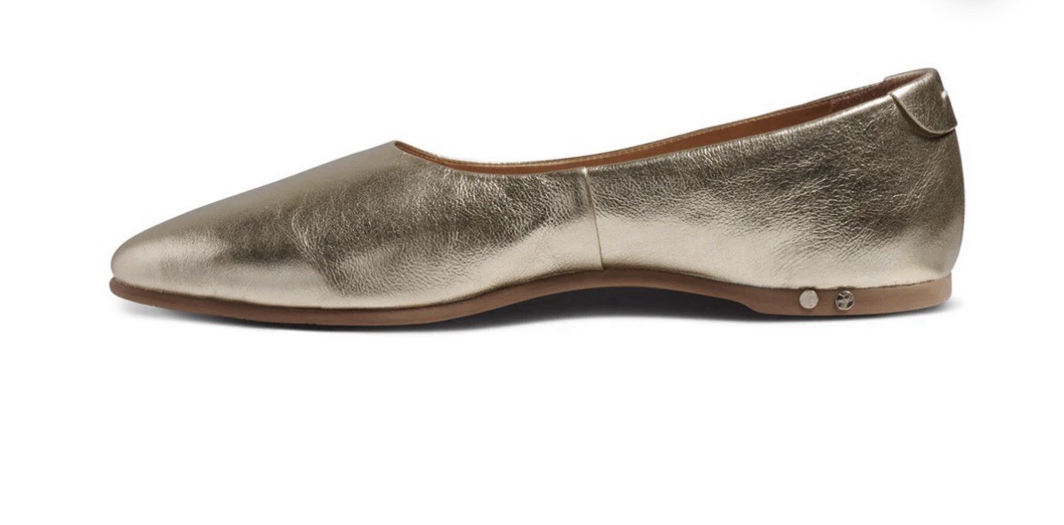 Beek Swiftlet Leather Ballet Slipper Gold Size 7.5 New In Box