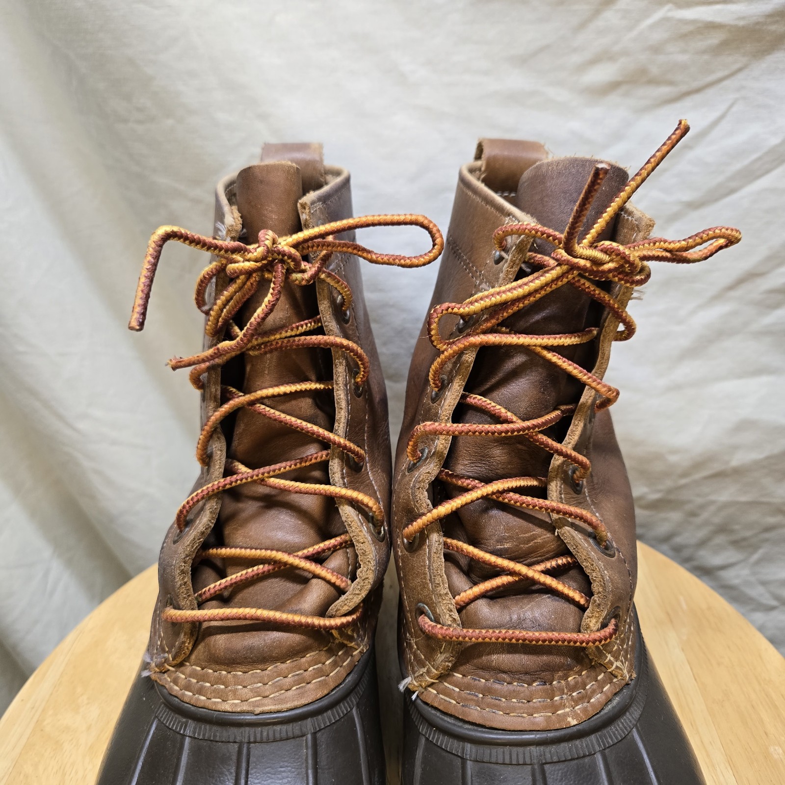 VINTAGE LL Bean Duck Boots Made In USA Rubber/Leather Lace Up Size 7M Hunting!