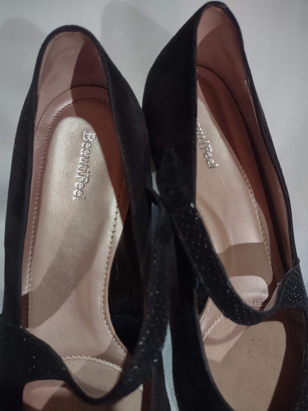 Beautifeel Snake Pattern And Suede Heels
