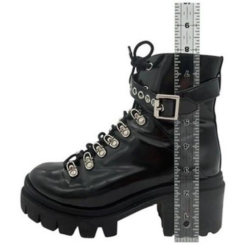 Jeffrey Campbell Chunky Platform Combat Boots Black Lug Sole Womens 7
