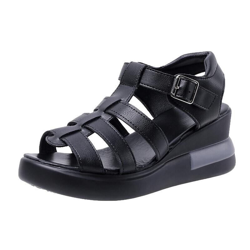 New Women Platform Wedge Sandals High Heels Summer Peep Toe Buckle Shoes Pumps