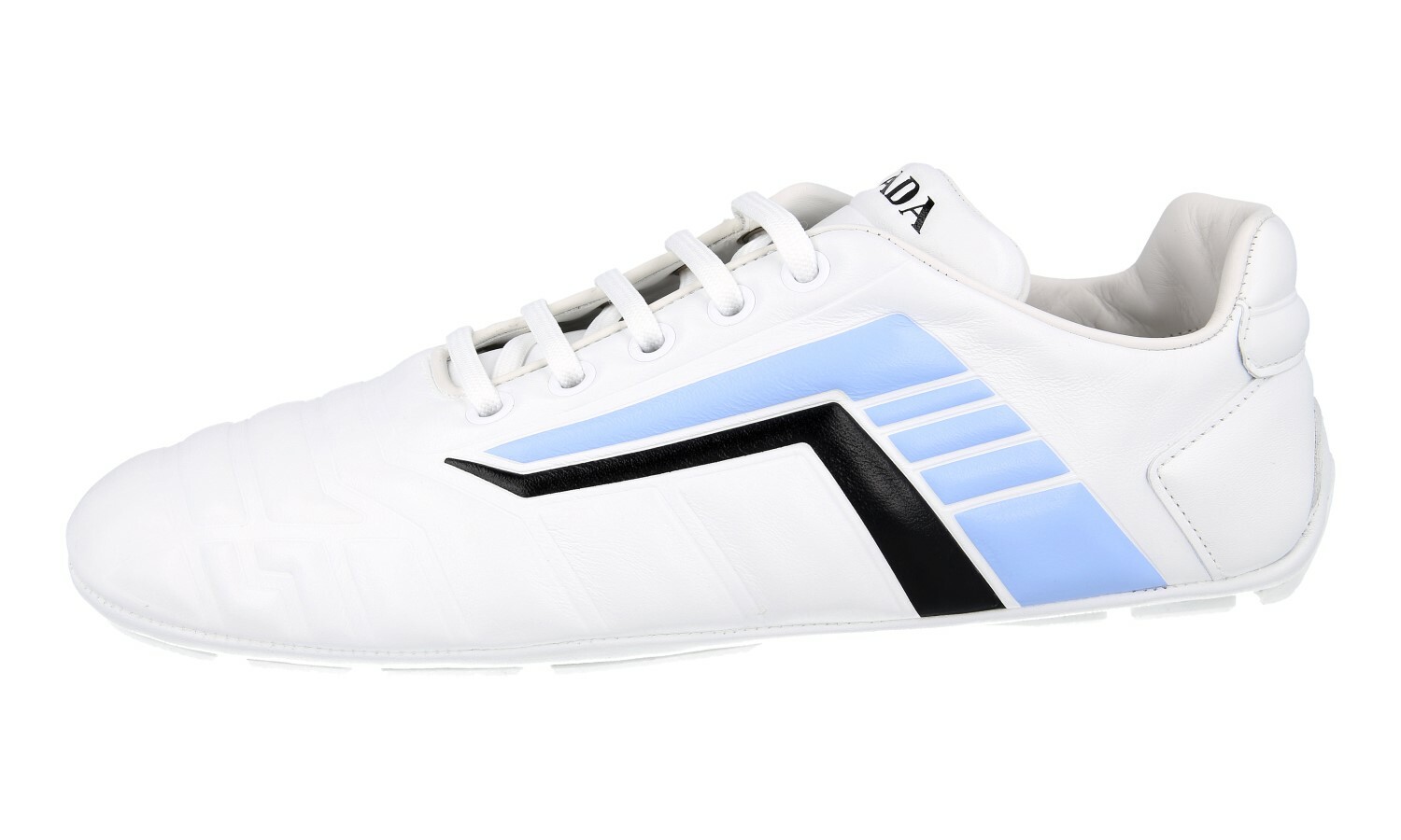 PRADA Leather Rev Sneakers – 1E505M – White Blue – NEW – US 6.5 EU 36,5