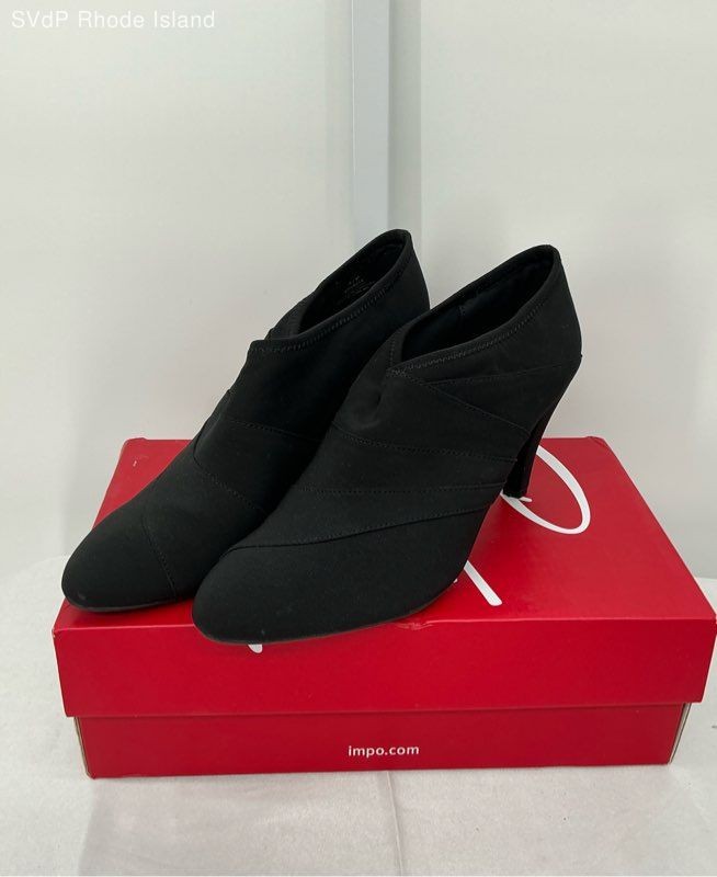 Impo Black Vrinda High Heel Crepe Stretch Dress Shoe Women 8.5