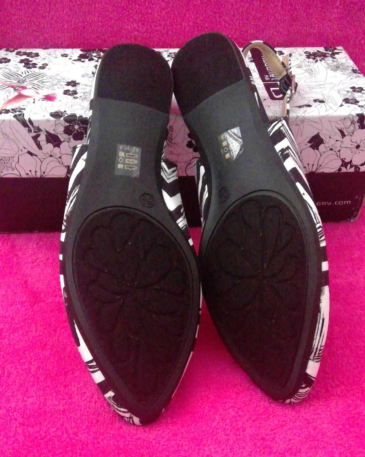 CL BY LAUNDRY BRILLIANCE Black White Slingback Womens Shoes 6 Medium B M