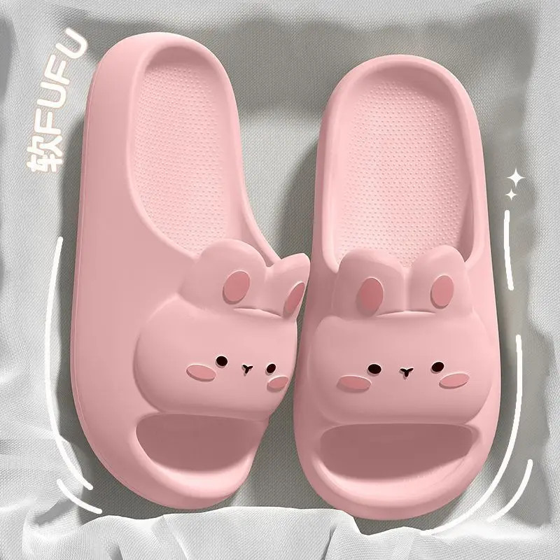 Women’s Summer Sandals and Slippers Home Cute Rabbit Style Bathroom Non-Slip Fee