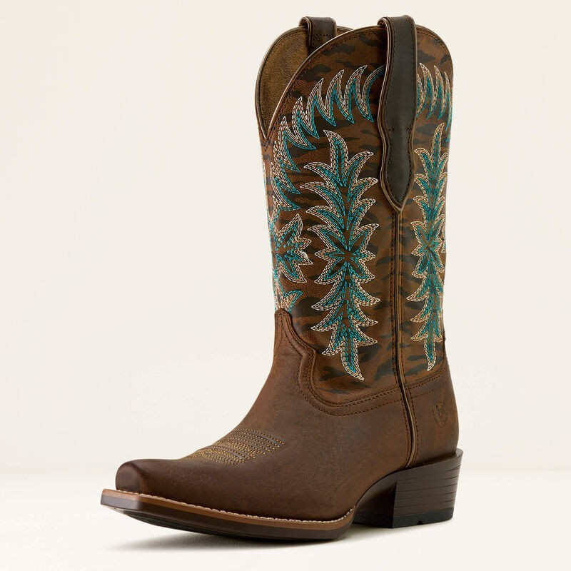 Ariat® (Women’s 7.5 B) Beaumont™ K Toe Western Boot in Sassy Brown/Tiger – $220