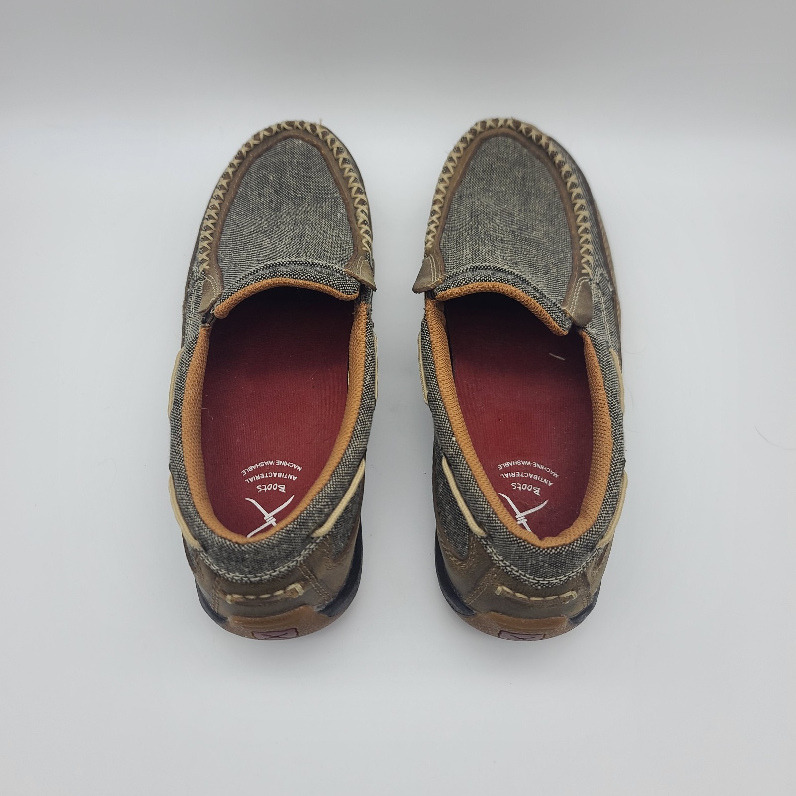 Twisted X ecoTWX Womens 9 M Brown Leather Western Driving Mocs Comfort Boat Shoe