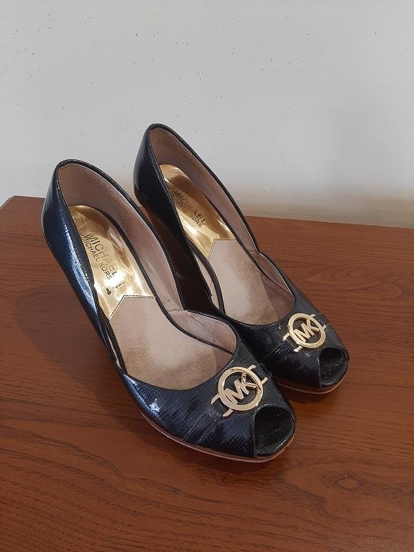 Women Michael Kors heels black leather 38 #NGPB