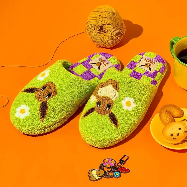 Pokemon x Wiggle Wiggle Terry Home Slippers Pikachu Eevee Snorlax Ditto Korea
