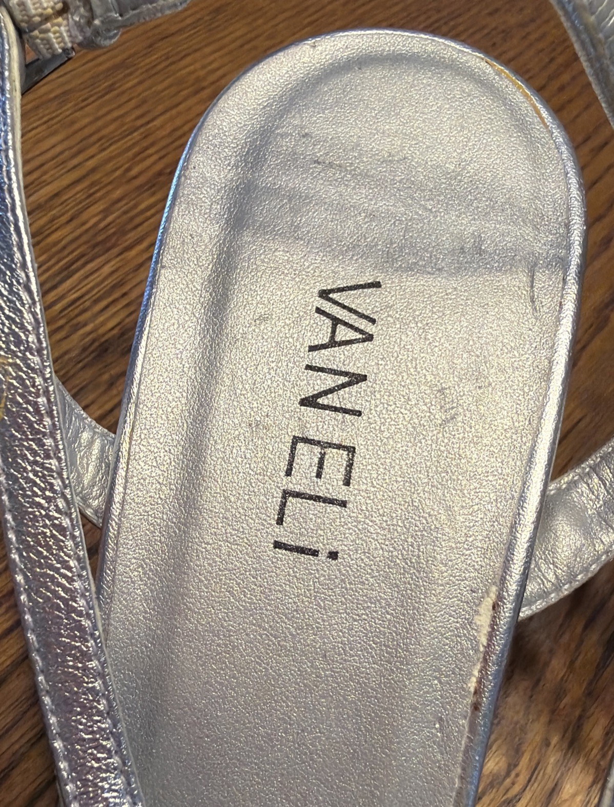 VANELI Strappy Silver Metallic Sandal Heels Women’s Sz 8.5
