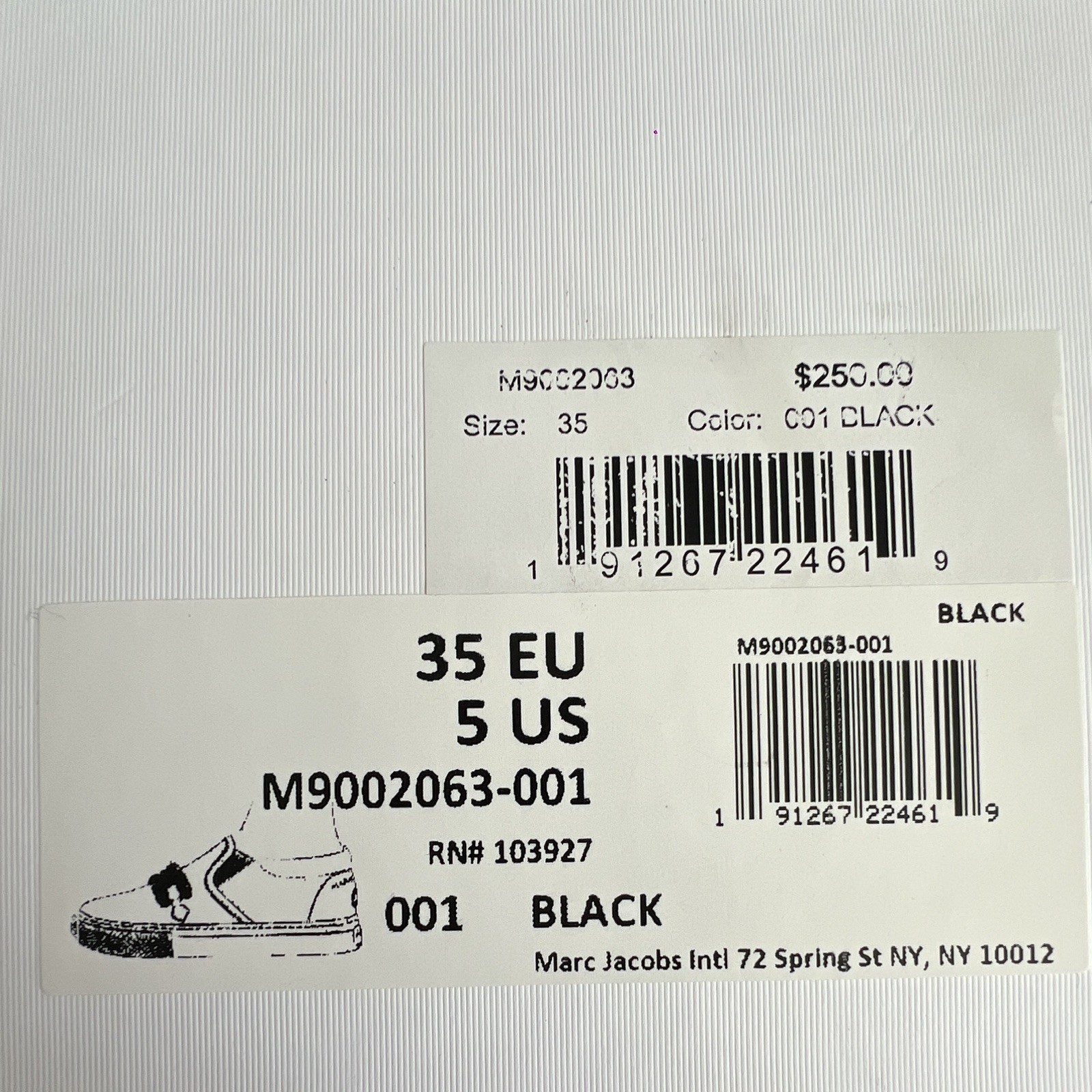 NEW 100% LEATHER Marc Jacobs Women’s Black Slip-On Rhinestone Sneakers $250