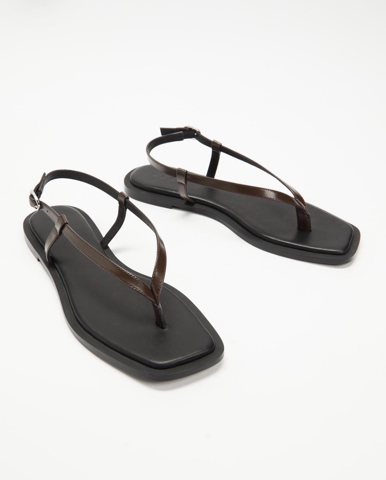 AERE Leather Strap Sandals Brown Size AU 6 RRP$140 Great Condition