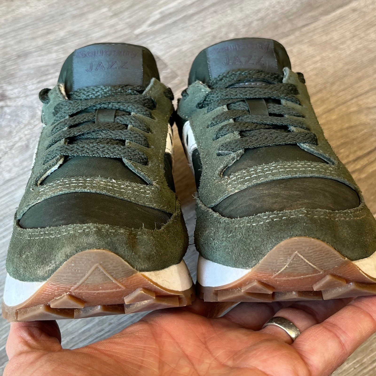 Saucony Jazz Original Suede Sneakers Olive Green Women 5 Men 3.5 UK 2.5 EU 35.5